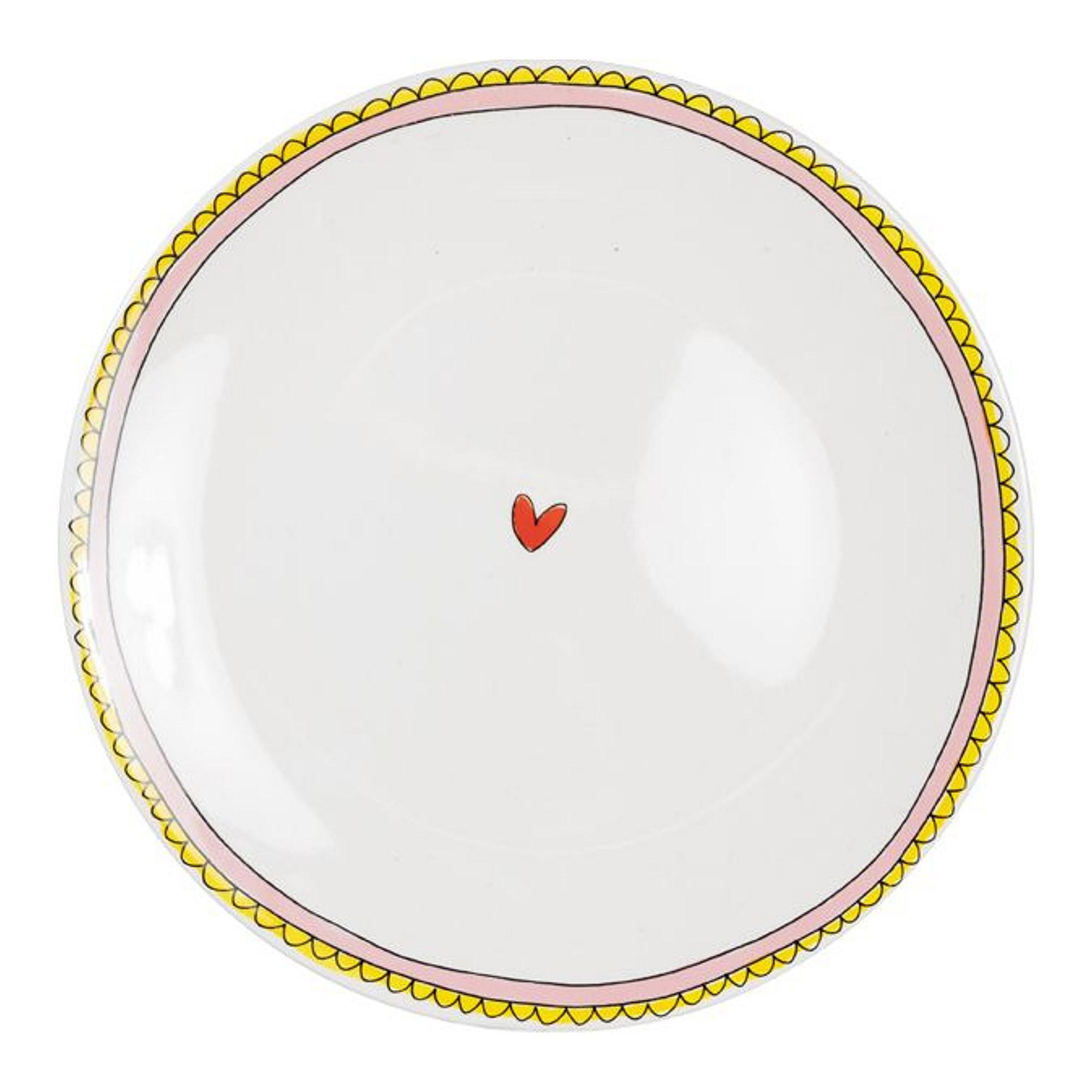 TELLER Rosa Rand in Rosa - 26cm - Pink, Keramik (26.3cm) - Blond Amsterdam