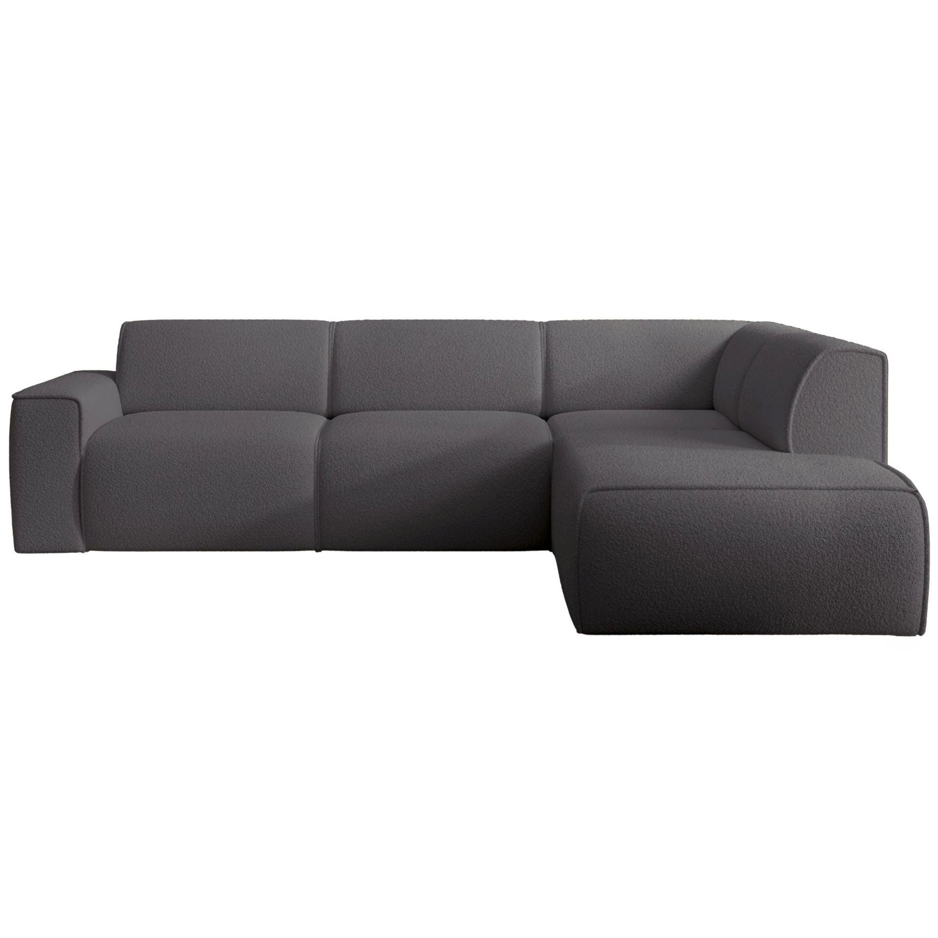 ECKSOFA Bouvi Dunkelgrau rechts - Dunkelgrau/Schwarz, Kunststoff/Textil (220/292cm) - Selsey