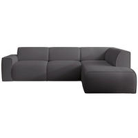 ECKSOFA Bouvi Dunkelgrau rechts - Dunkelgrau/Schwarz, Kunststoff/Textil (220/292cm) - Selsey