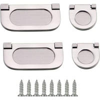 LOT de 4 Poignées Tiroir Invisibles 35/75mm Poignées Meuble avec Vis pour Armoire Cabinet Commode Argent - Silberfarben, Metall (3.5/3.5/0.75cm)
