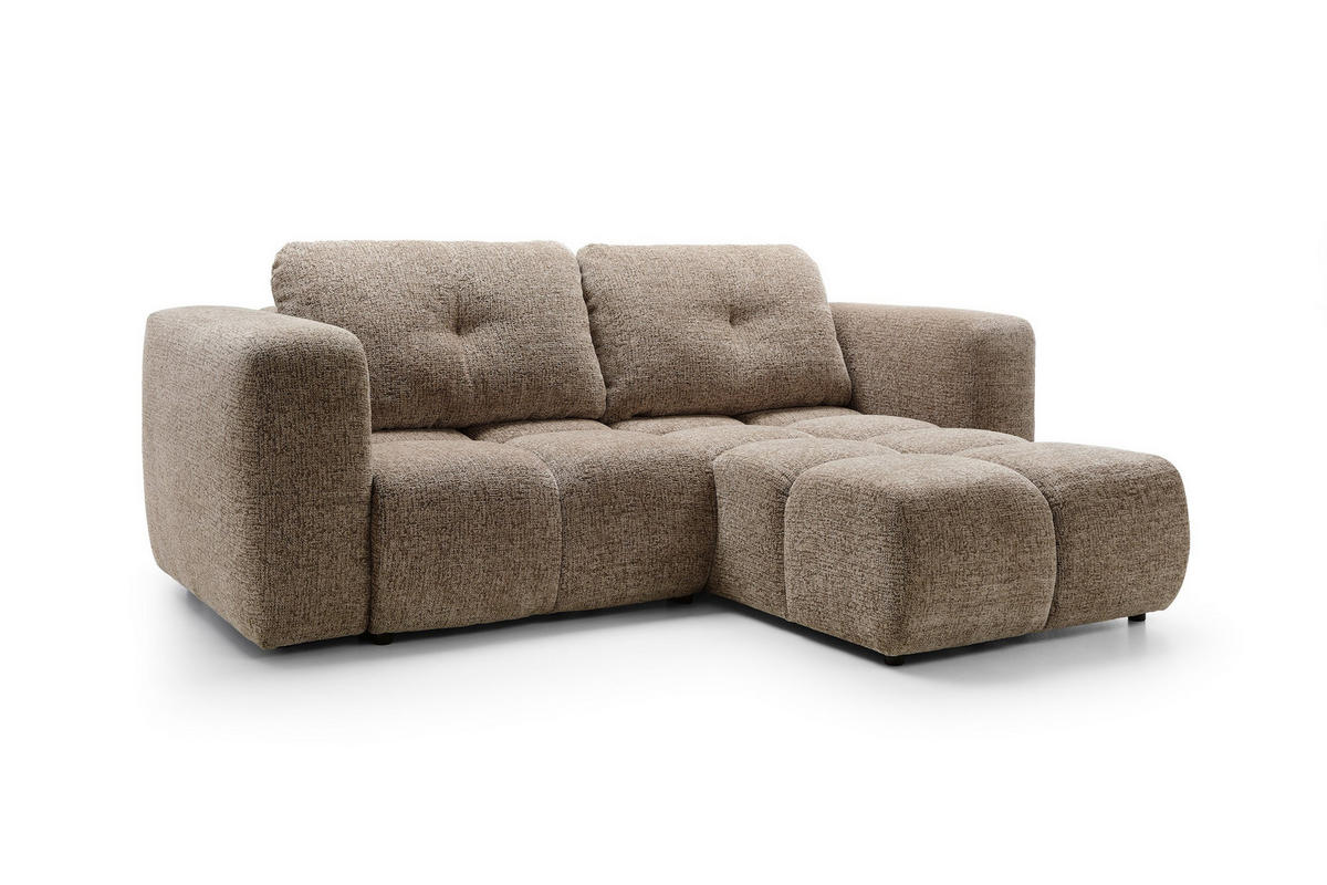 ECKSOFA ARTE 01 Braun Chenille mit Schlaffunktion - Braun, Holz (245/177cm) - MASSENO