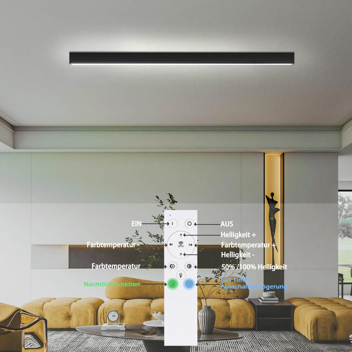 LED-DECKENLEUCHTE Werner 107/4/6 cm - Schwarz, Metall (107/4/6cm) - Nettlife