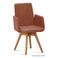 ARMLEHNSTUHL drehbar (6er-Set) Donny 52x92x60 Eiche geölt/Cognac - Cognac/Eichefarben, Kunststoff (60/92/52cm) - 58aufmkessel