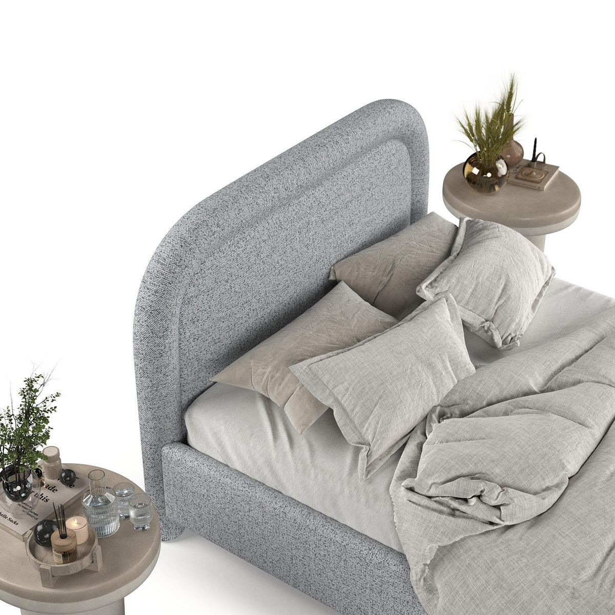 POLSTERBETT Zoya 140/200 cm Grau im Riva Stoff - Naturfarben/Grau, Holz/Holzwerkstoff (140/200cm) - AltaBeds