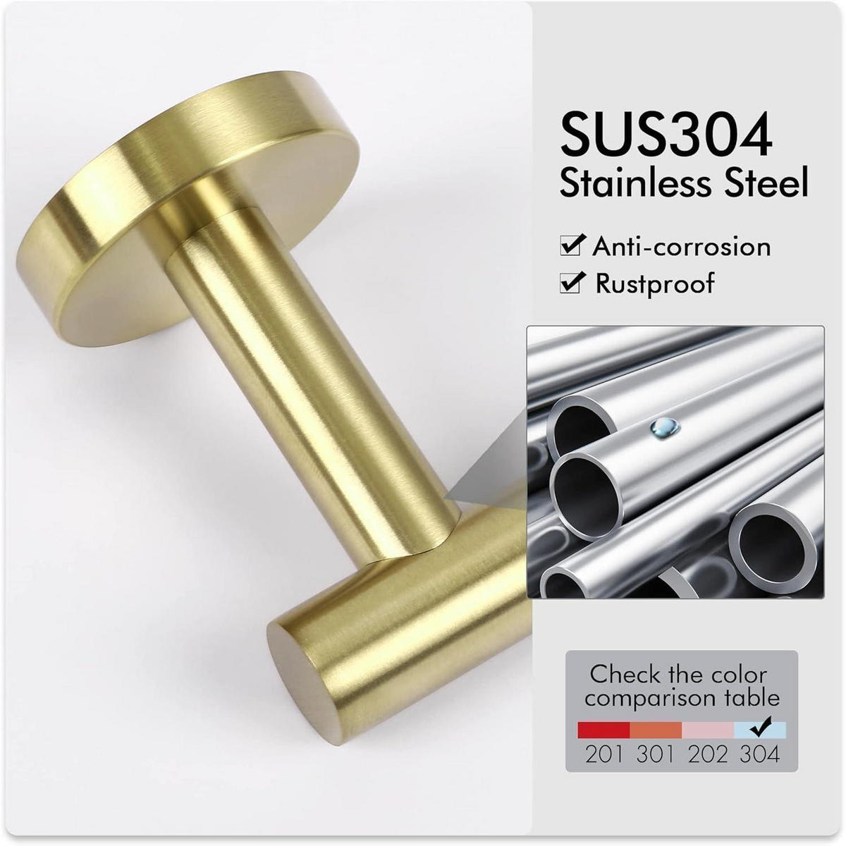 HANDTUCHSTANGE Edelstahl gebürstet Gold 70 cm - Goldfarben, Metall (8.1/5/70.6cm)