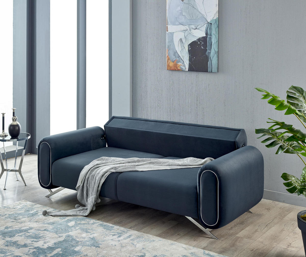 SITZGARNITUR Mulino Anthrazit Stellvariante:3+3+1 - Anthrazit, Holz (230/88/95cm) - Villa Möbel