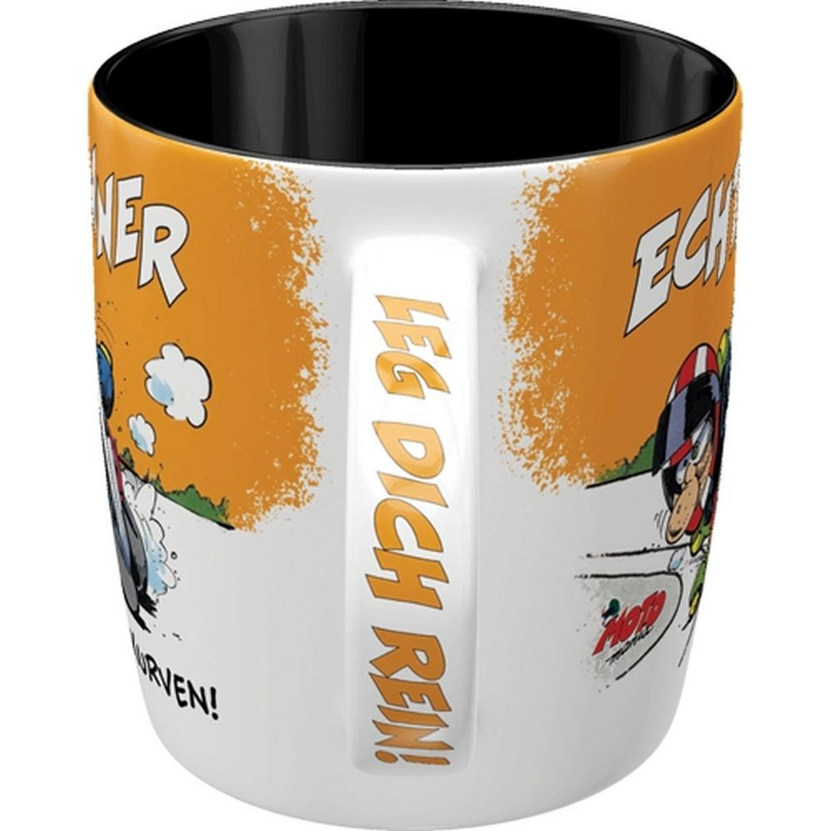 KAFFEETASSE 330 ml MOTOmania Echte Männer lieben Kurven! - Multicolor, Keramik (0.33L) - Nostalgic-Art