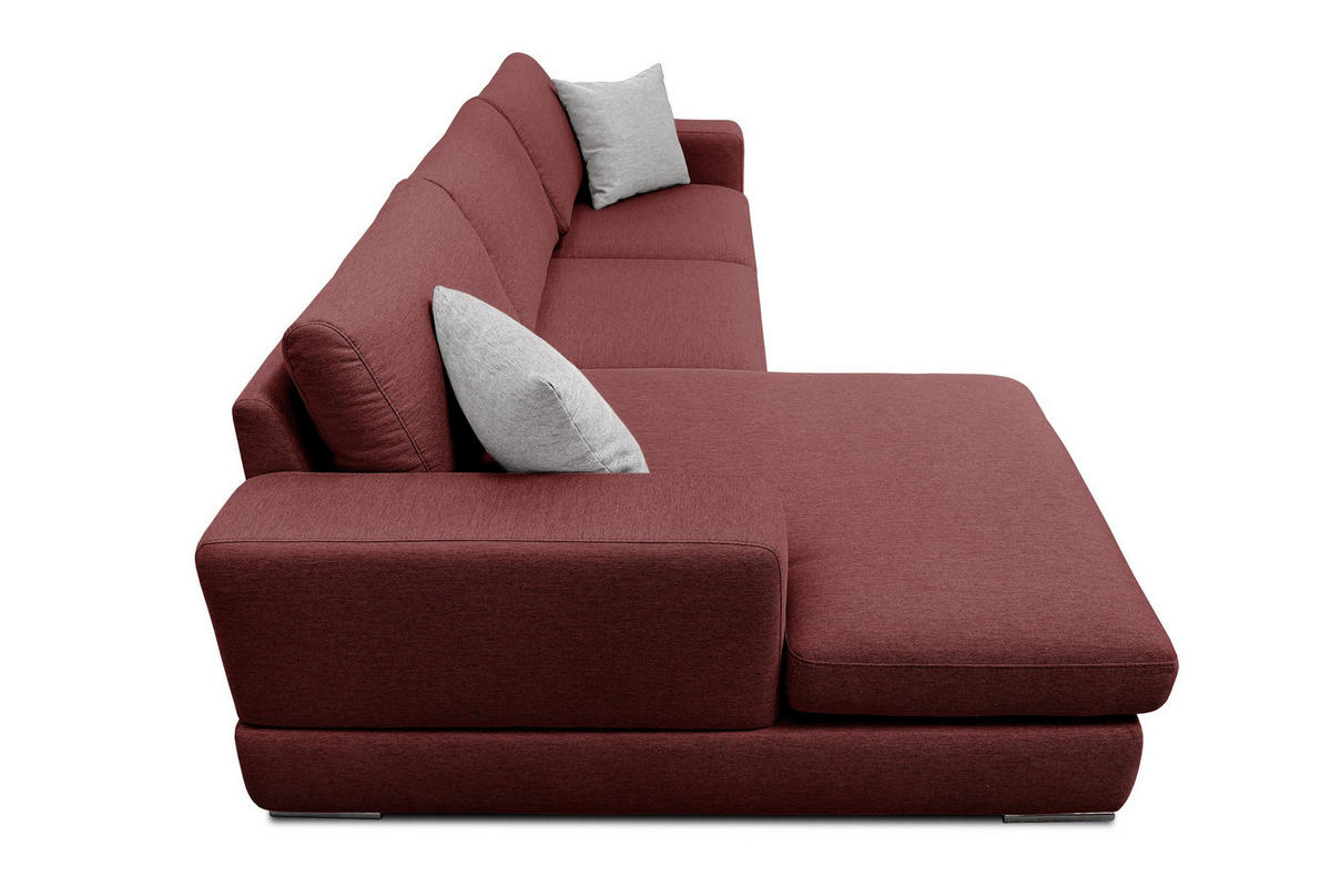 ECKSOFA OTTO 4-Sitzer, bordeaux - Bordeaux, Holzwerkstoff/Textil (159/279cm) - Courtois Laville