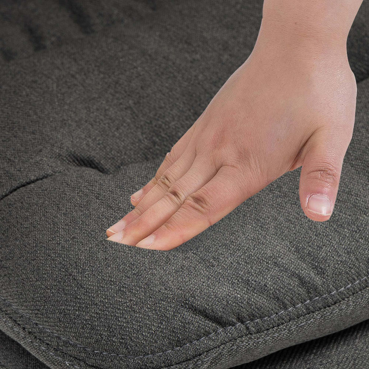 BARHOCKER Diamant Stoff weiß dunkelgrau - Dunkelgrau/Weiß, Textil/Metall (42/116/56cm) - TPFLiving