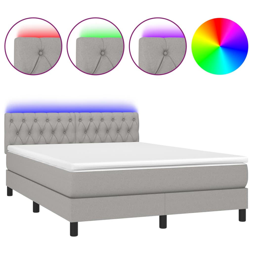 vidaXL Boxspringbett Hellgrau