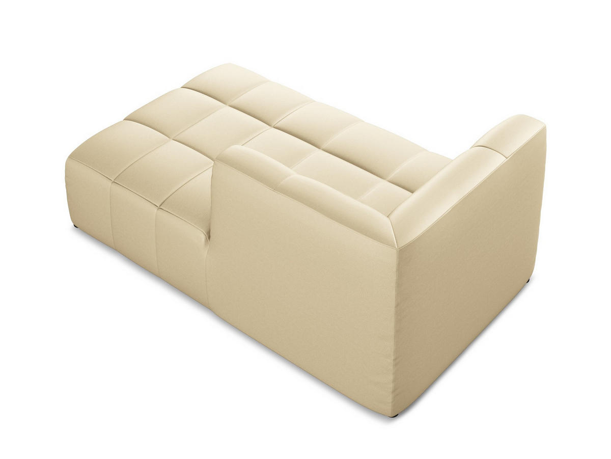 SOFAELEMENT Rechts Kunstleder Beige - Beige/Schwarz, Holzwerkstoff/Kunststoff (101/77/175cm) - Makamii
