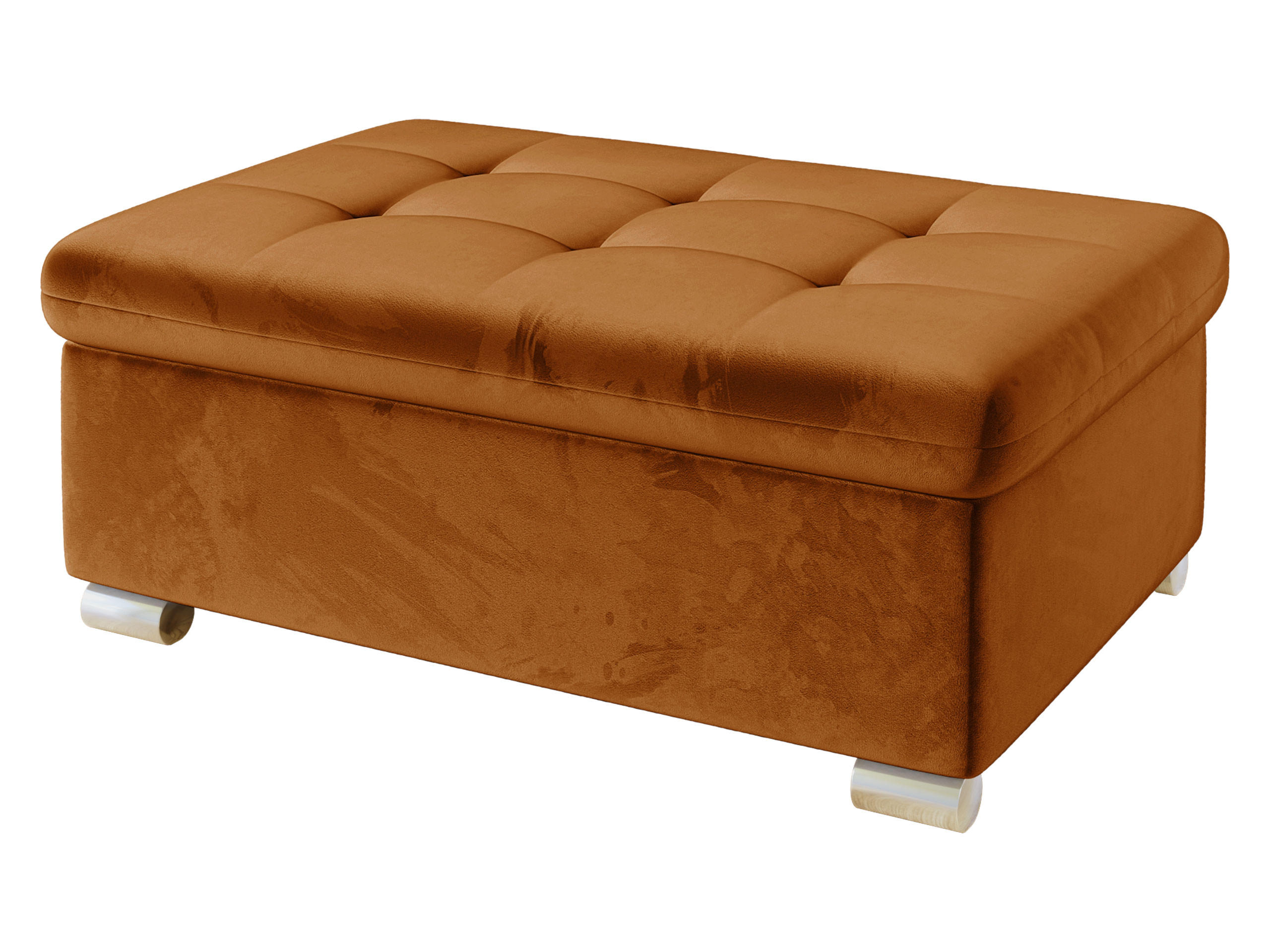 POLSTERHOCKER Niko Groß - Silberfarben/Bronzefarben, Holz/Textil (96/41/70cm) - MIRJAN24