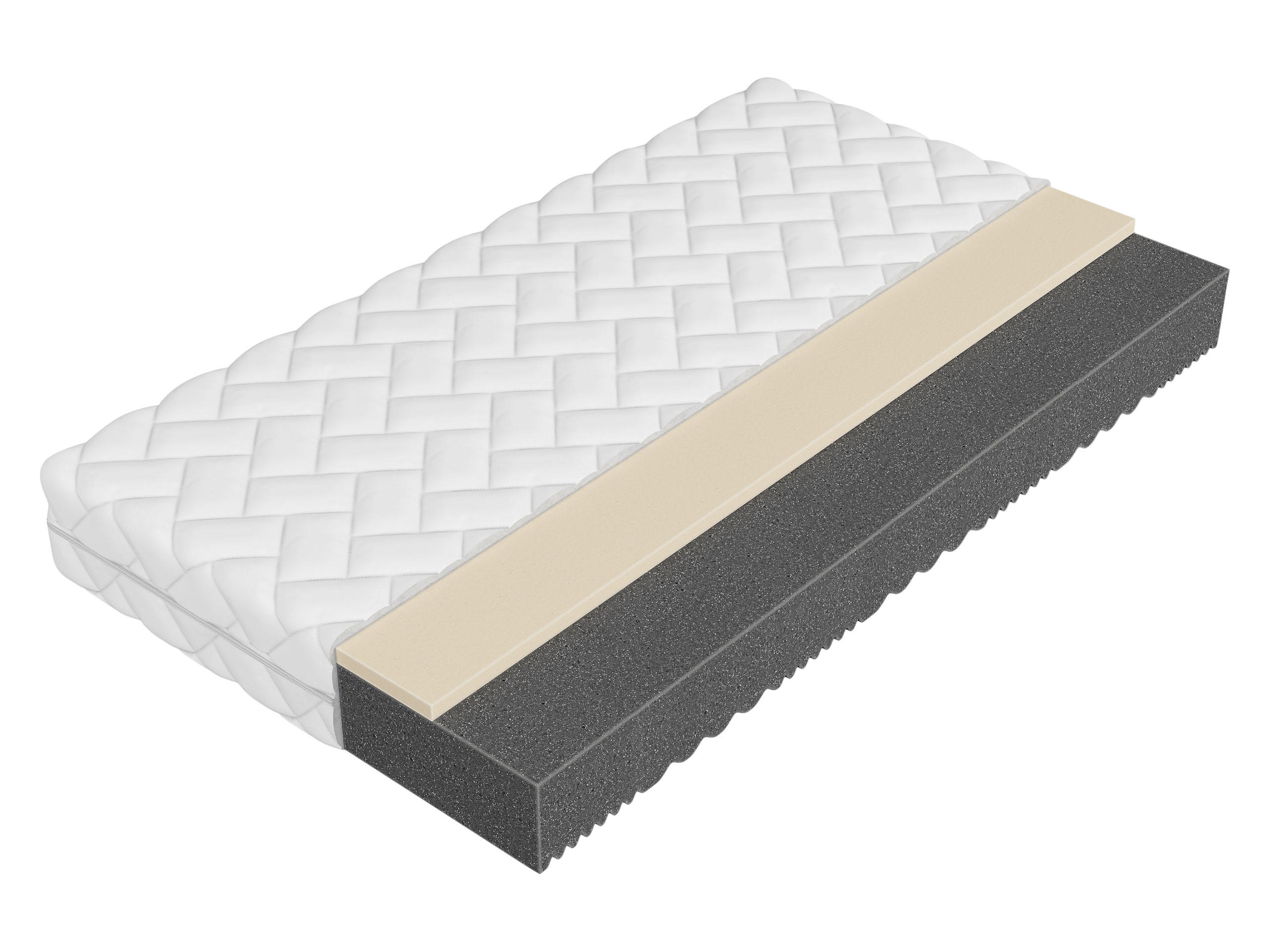 KOMFORTSCHAUMMATRATZE Uno 22 cm - Weiß, Textil (120/200cm) - MIRJAN24