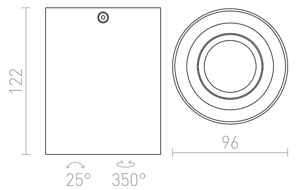 DECKENLEUCHTE MILANO I gebürstetes Aluminium 35 W - Silberfarben, Metall (95/95/125cm) - Rendl