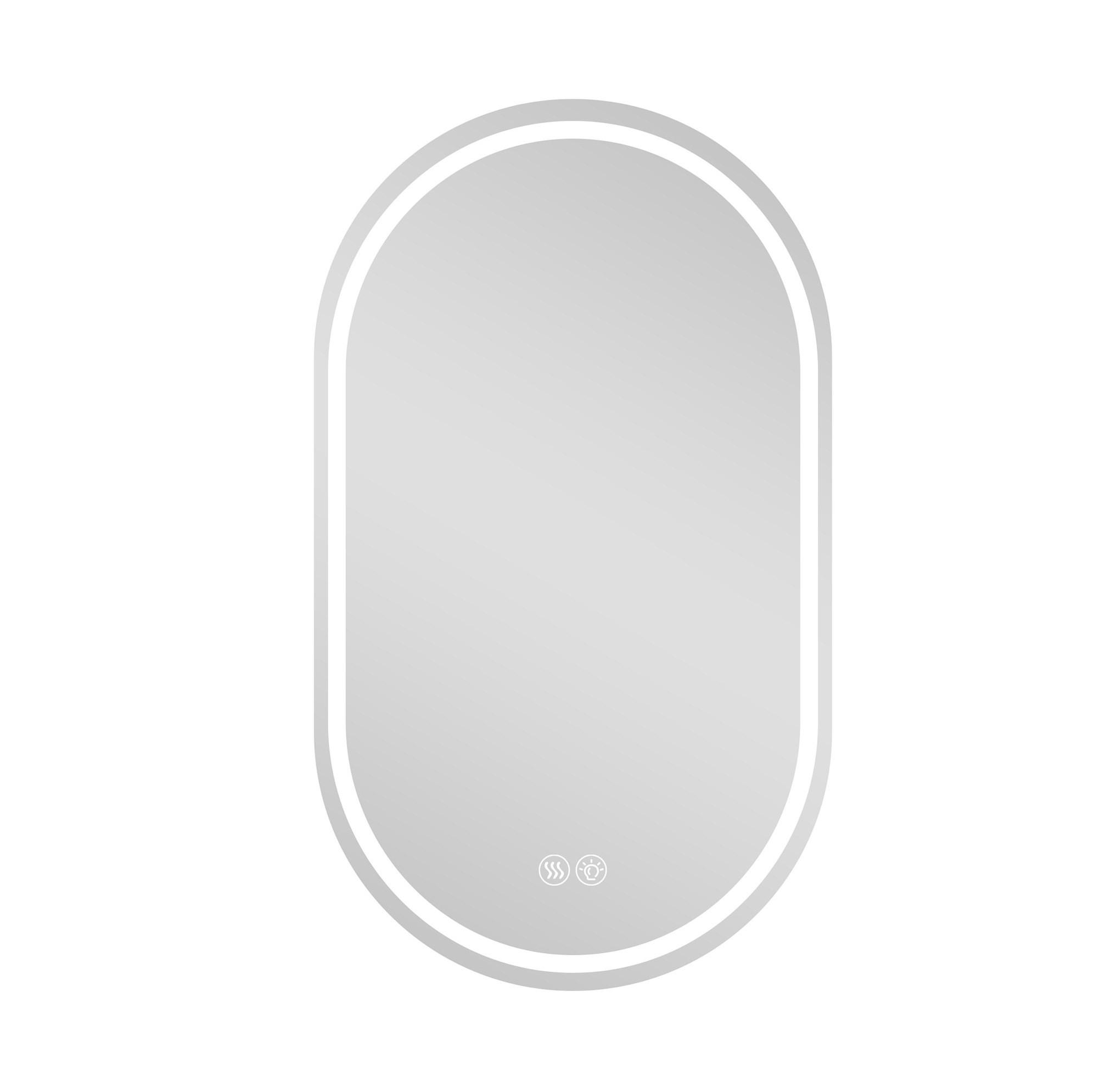WANDSPIEGEL 60/3/90 cm silber aus Glas/Metall mit LED und Touch - Silberfarben, Holzwerkstoff (3/90/60cm) - OKWISH