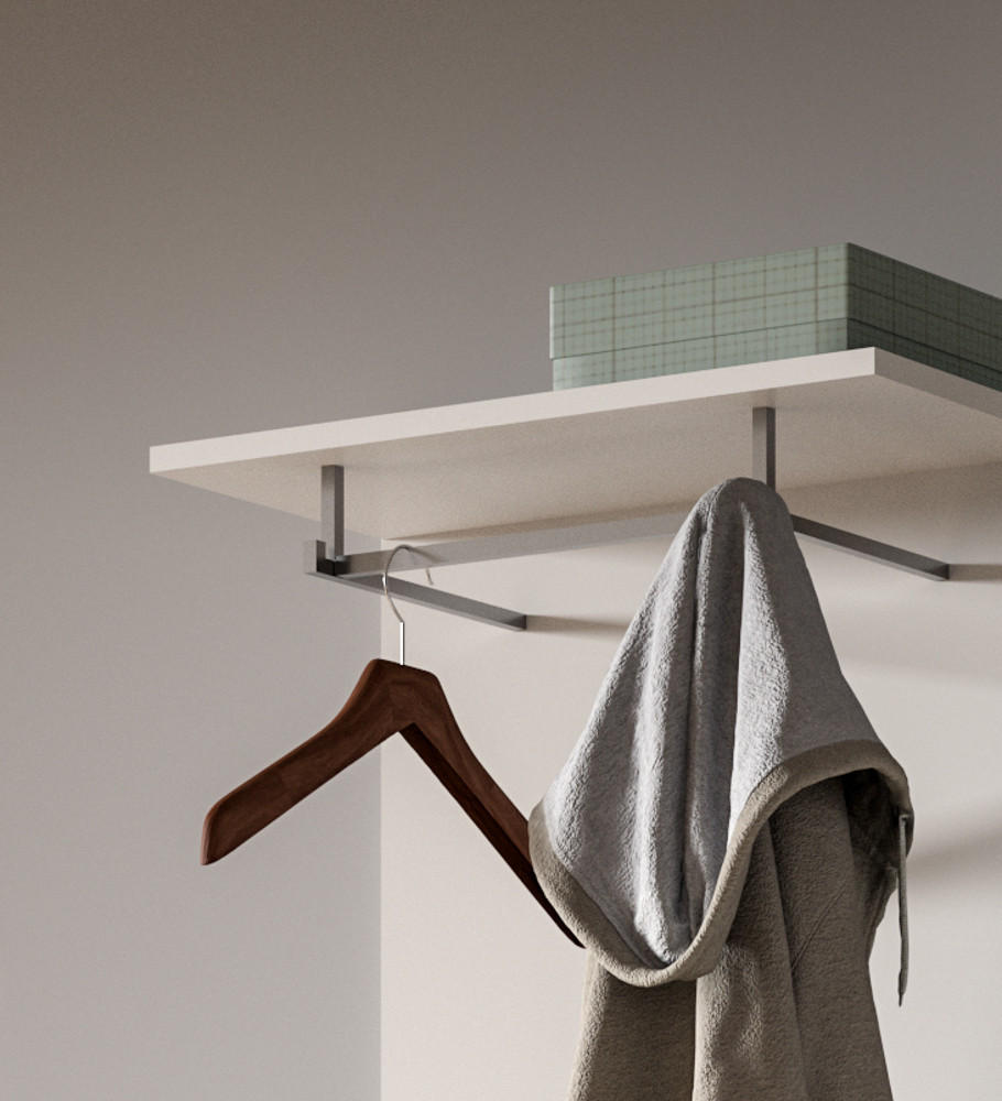 Thumbnail - Inn.Furn Garderobenpaneel, Weiß, Holzwerkstoff, Nachbildung, Uni, Rechteckig, 55x114x28 cm, FSC Mix, Garderobe, Garderob...