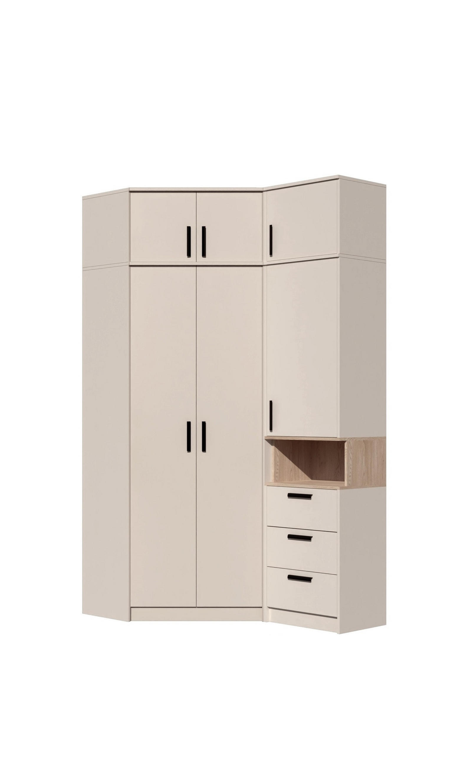 KLEIDERSCHRANK REGAL GRANT SET 12/C GRAUBEIGE CASHMERE 143/235/91 - Kaschmir, Holzwerkstoff (143/235/91cm) - Marmex Möbel