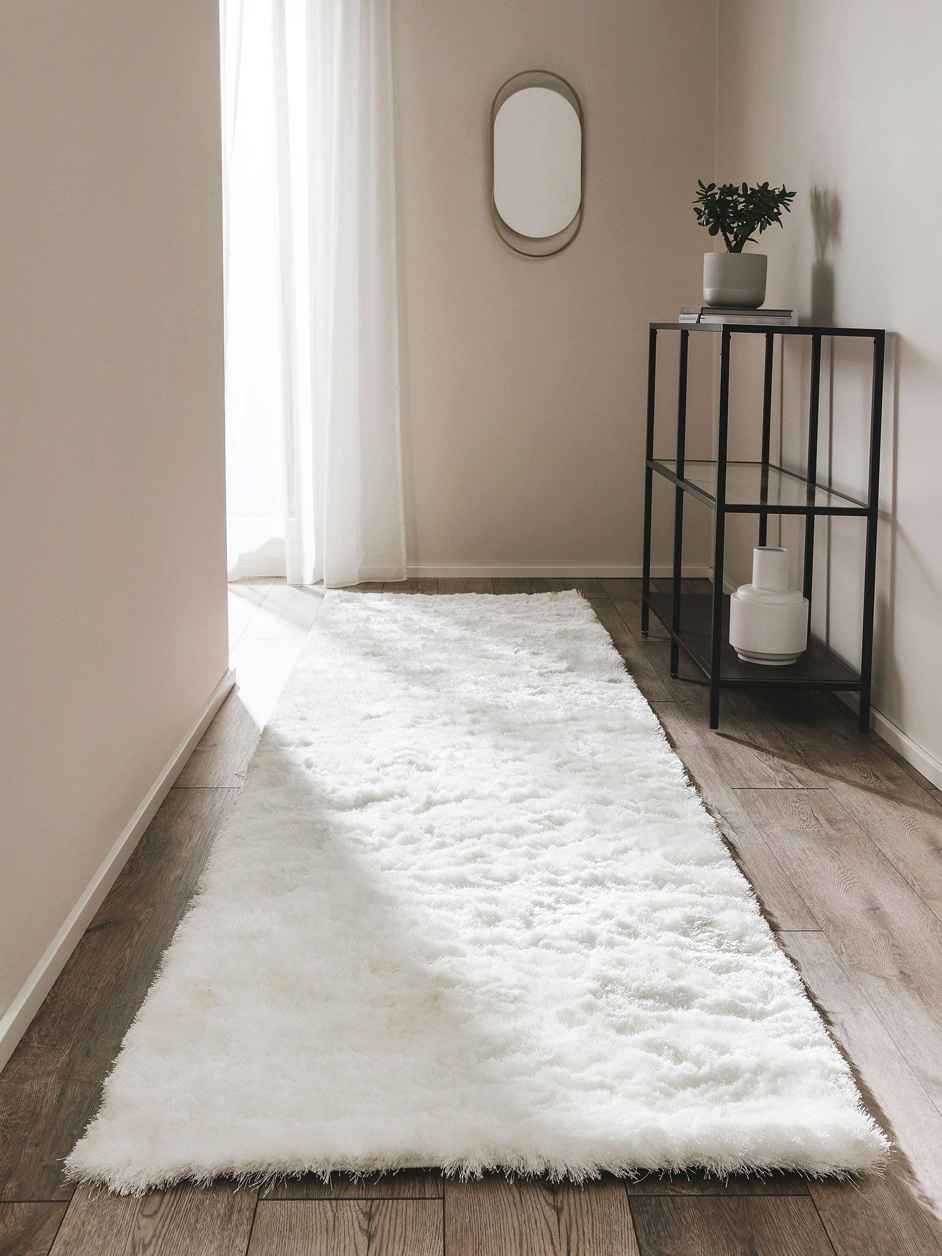 HOCHFLORTEPPICH Whisper Weiß 80x300 cm - Weiß, Textil (80/300cm) - benuta Nest