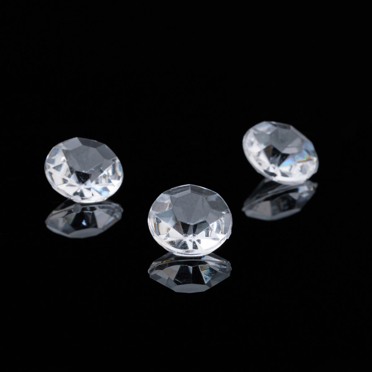 1700XDEKO diamanty - priehľadné, plast (1/0.6/1cm) - Relaxdays