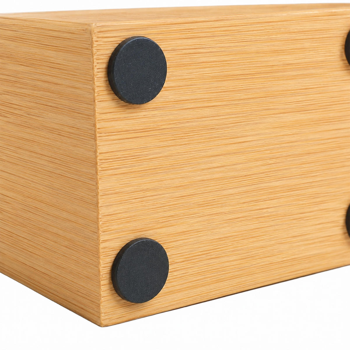 MESSERBLOCK Natur Bambus magnetisch mit Utensilienhalter 21,5 cm - Hellbraun, Holz (19/21.5/13cm) - Relaxdays
