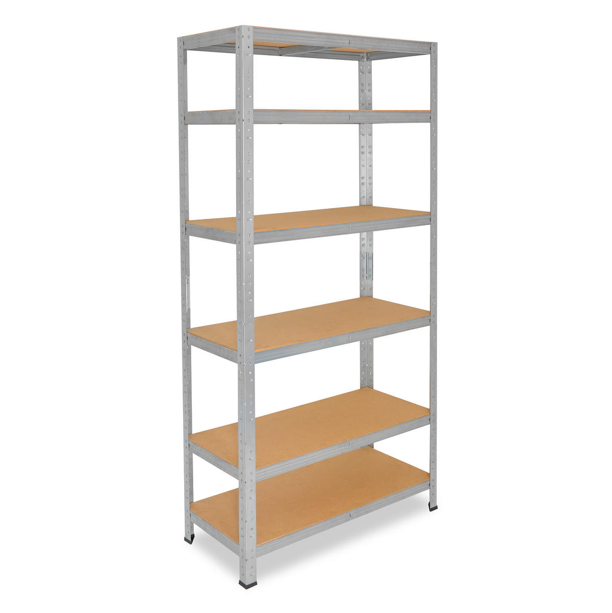 SCHWERLASTREGAL HOME 180x90x30 cm in verzinkt mit 6 Böden und 145 kg Traglast pro Boden - Silberfarben, Metall (90/180/30cm) - shelfplaza