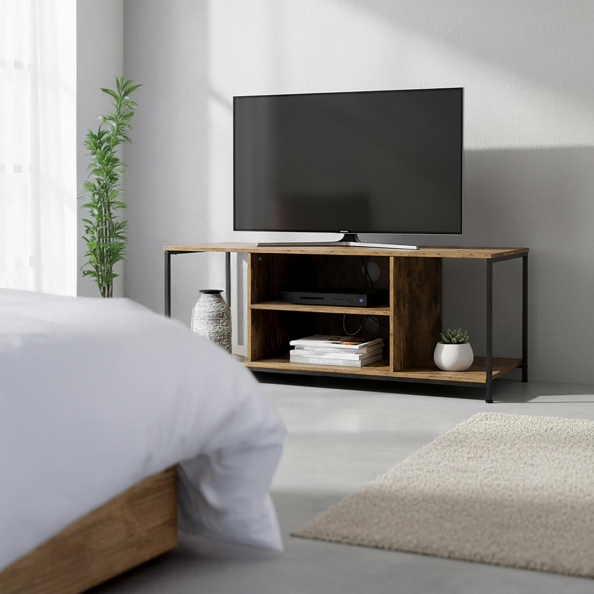 TV-LOWBOARD - Multicolor, Holzwerkstoff/Metall (120/50/40cm) - Relaxdays