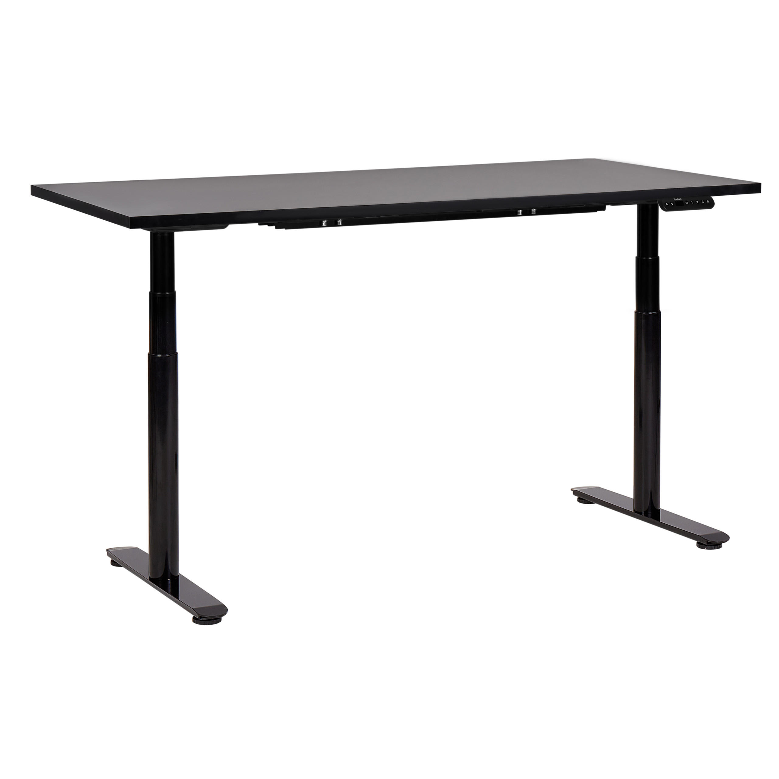 HÖHENVERSTELLBARER SCHREIBTISCH Elektrisch 160/72 cm Schwarz Destin IV - Schwarz, Holzwerkstoff (72/160/67cm) - Beliani
