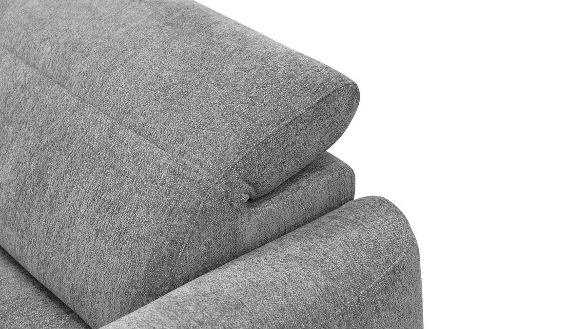 ECKSOFA NERO 4-Sitzer, platingrau - Schwarz/Grau, Holz/Textil (272/81/159cm) - Courtois Laville