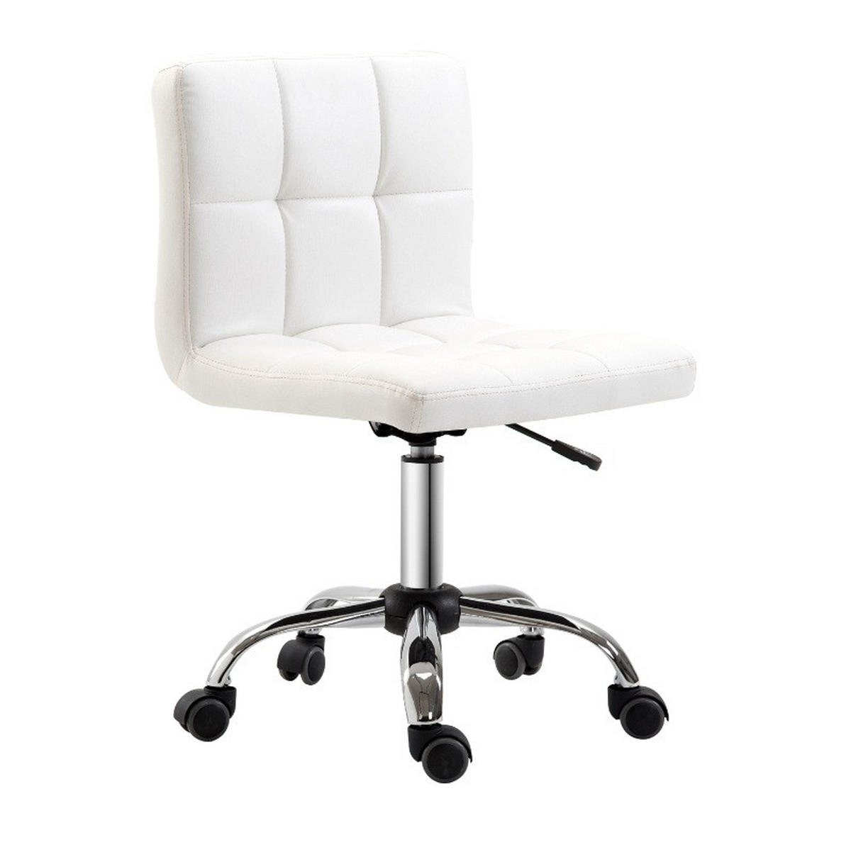 DREHSTUHL, Sitzhöhe 45–57 cm, weißes Bonded Leather, verzinktes Stahlgestell, ohne Armlehnen, 51/46/92 cm,Weiß - Weiß, Kunststoff (46/92/51cm) - Redom