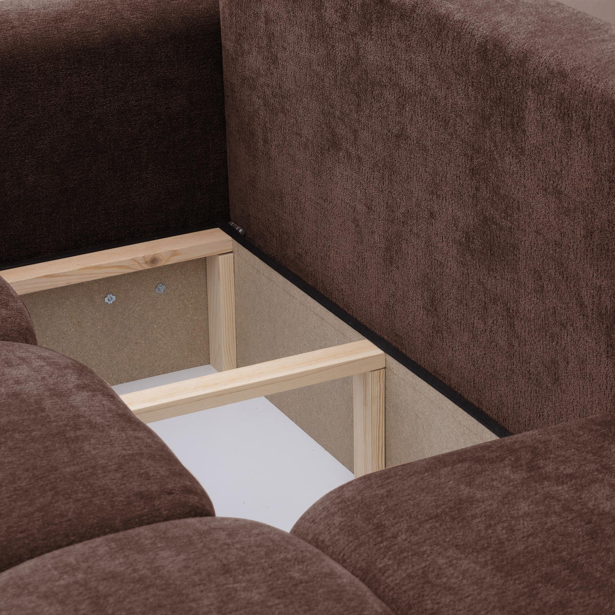 ECKSOFA BALOO mit Schlaffunktion und Bettkasten Braun - Braun, Holzwerkstoff/Kunststoff (250/90/160cm) - Idohome