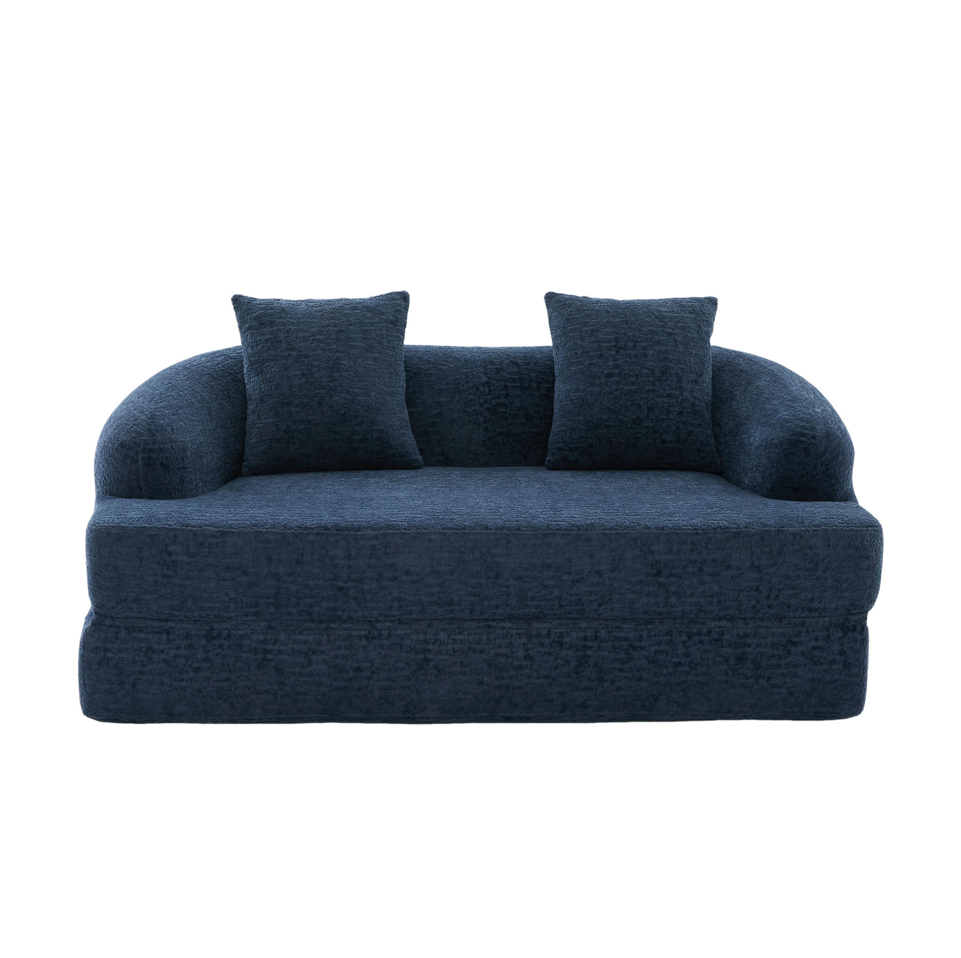 SCHLAFSOFA 157/84/65 cm aus Chenille mit Klappfunktion Navy - Dunkelblau, Textil (84/65/157cm) - Modenvie