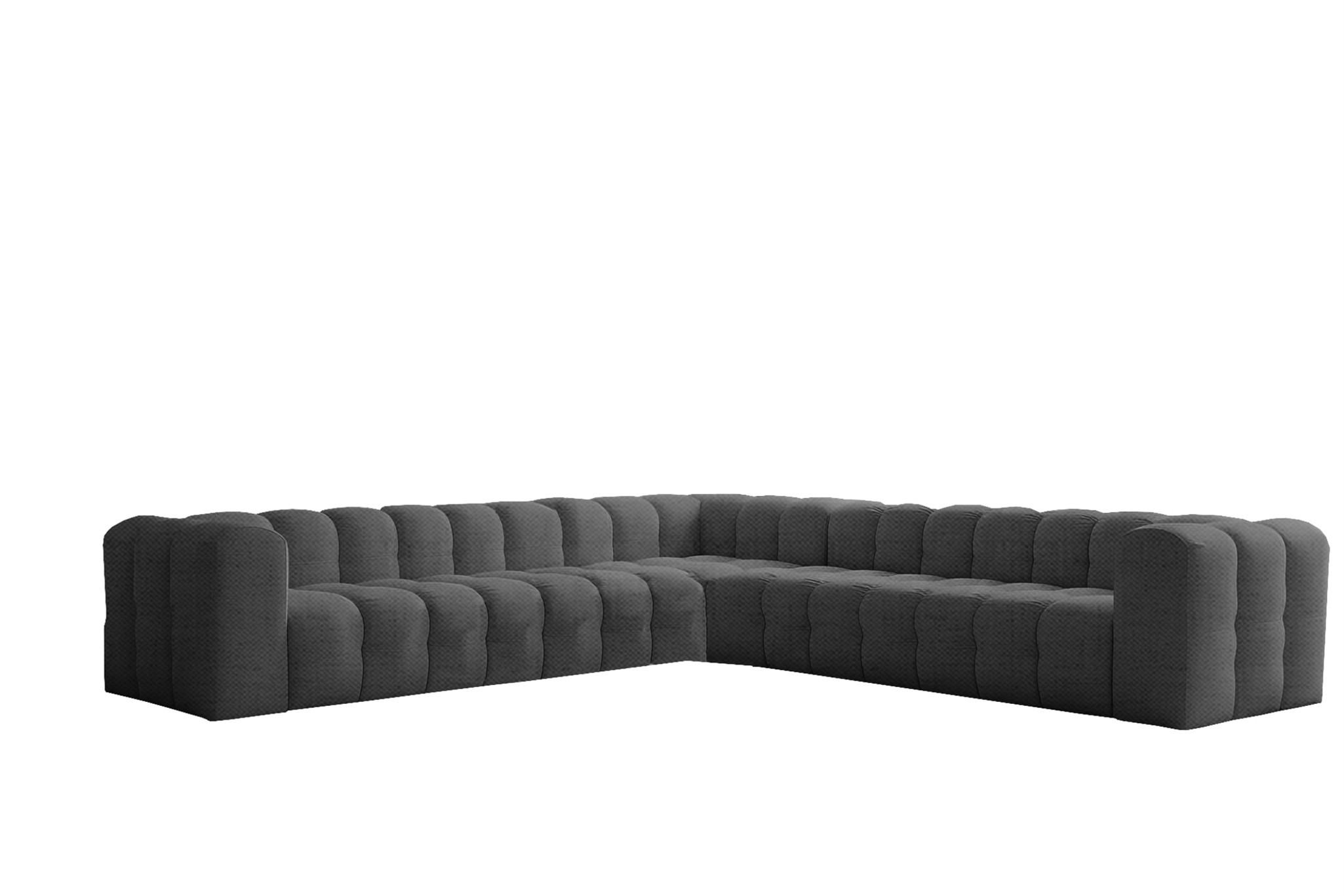 ECKSOFA Solvie Xl In Moly - Anthrazit, Holzwerkstoff/Textil (330/330cm) - Fun Möbel