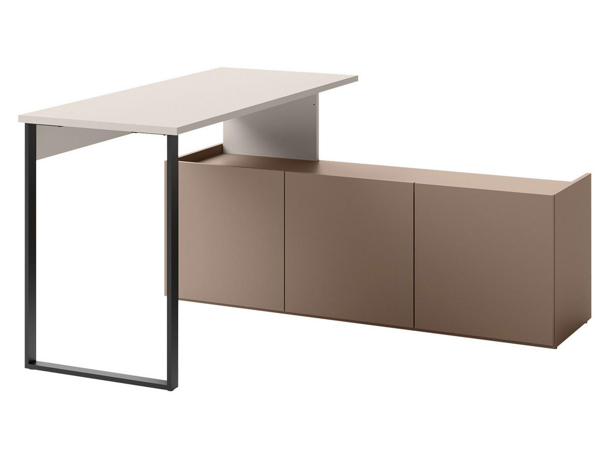 SCHREIBTISCH Sigma 3D SG10 - Kaschmir/Trüffeleichefarben, Holzwerkstoff/Metall (55/260/77cm) - MIRJAN24