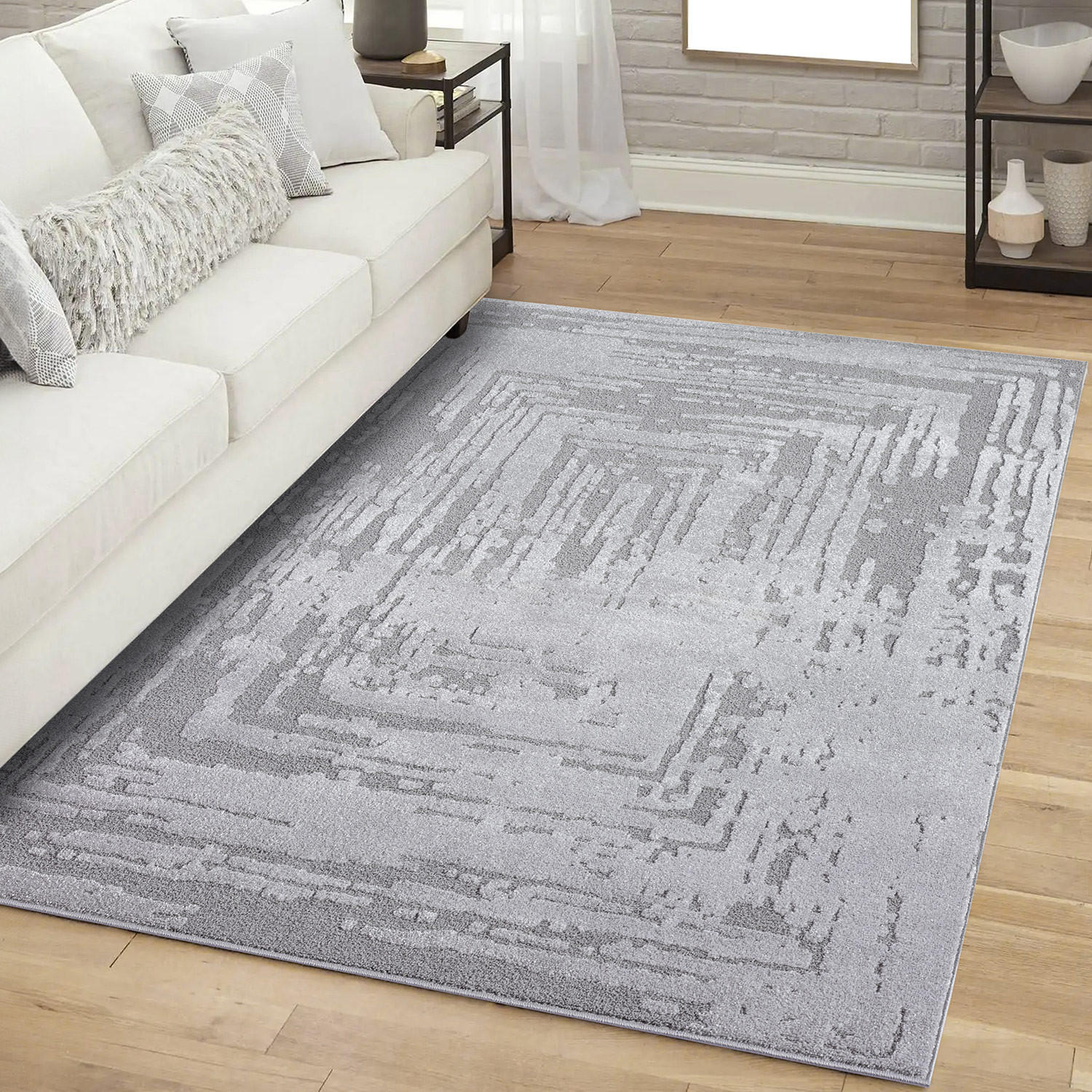 KURZFLOR-TEPPICH Flair 171 Grau 120x170 cm - Grau, Textil (120/170cm) - carpet city