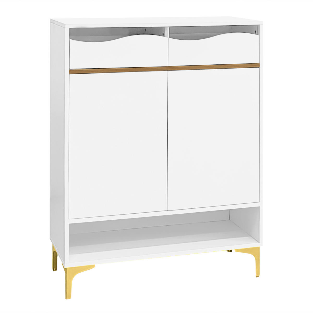 SCHUHSCHRANK Weiß 80/35/105 cm - Weiß, Holzwerkstoff (80/105/35cm) - PANGIVO