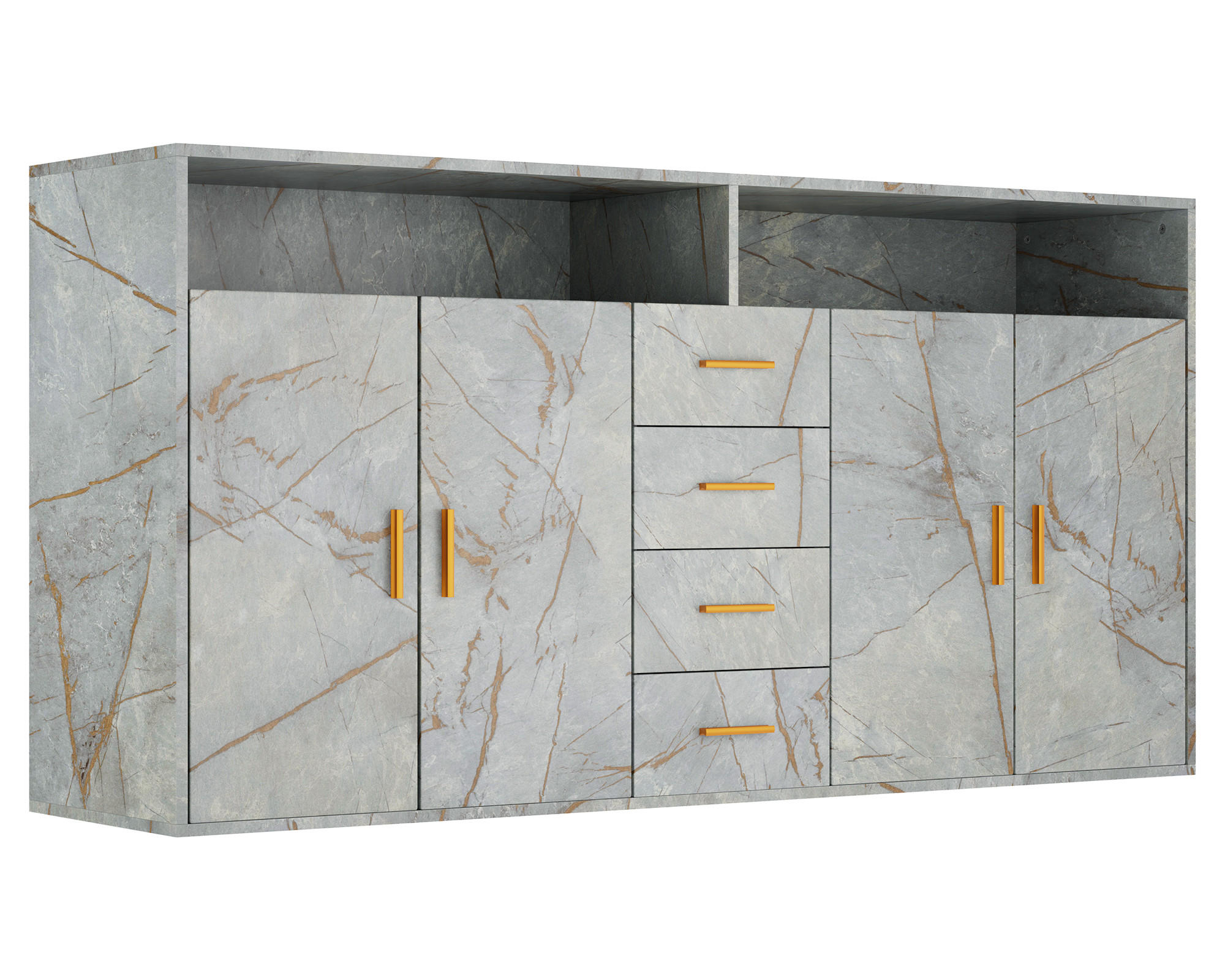 SIDEBOARD in 160/81/40cm - Grau, Holzwerkstoff/Metall (160/81/40cm) - HOMAVO