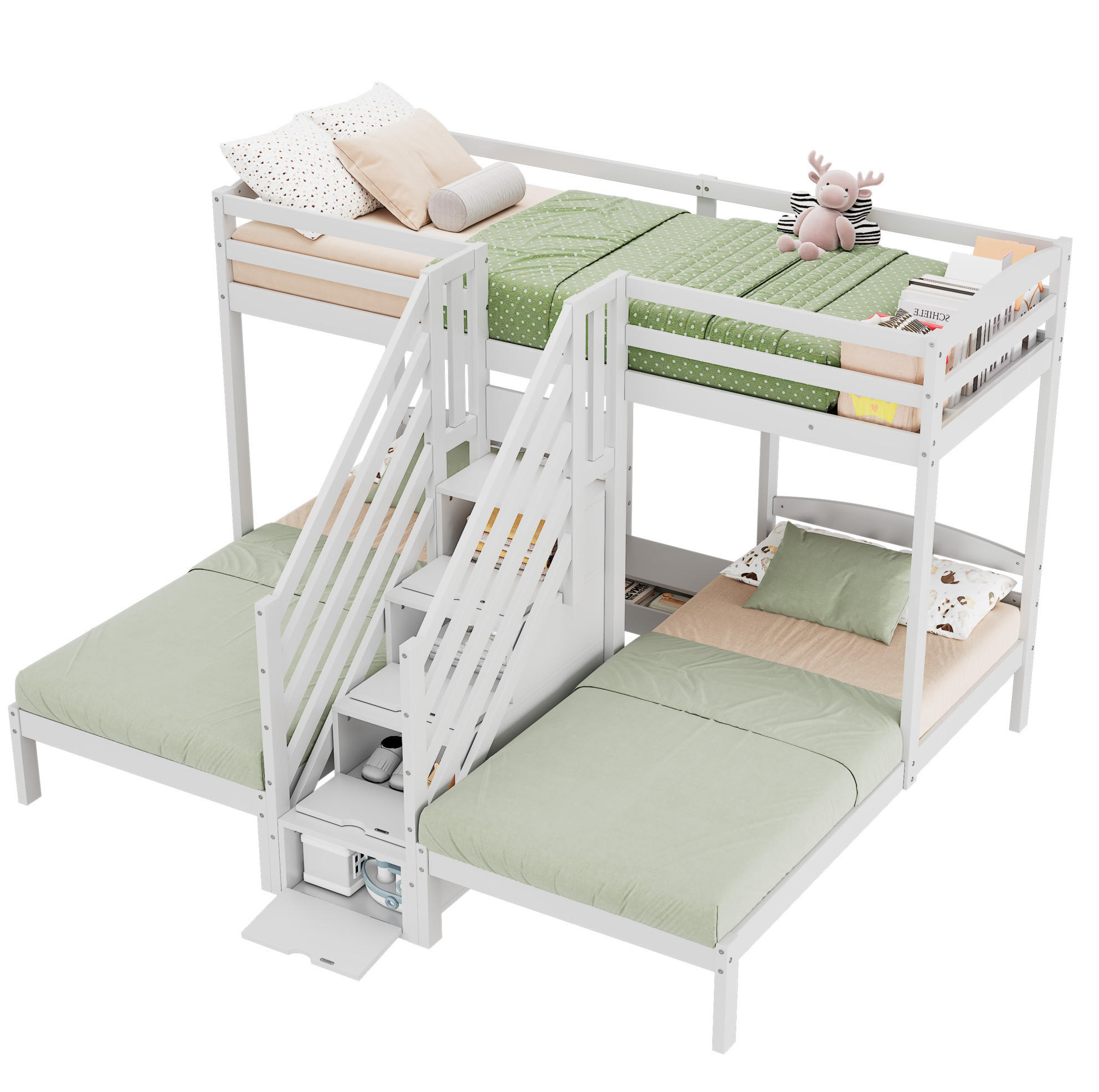 HOCHBETT 90/200 cm aus Kiefernholz mit Stauraum, Weiß - Weiß, Holz (90/200cm) - OKMYHOME