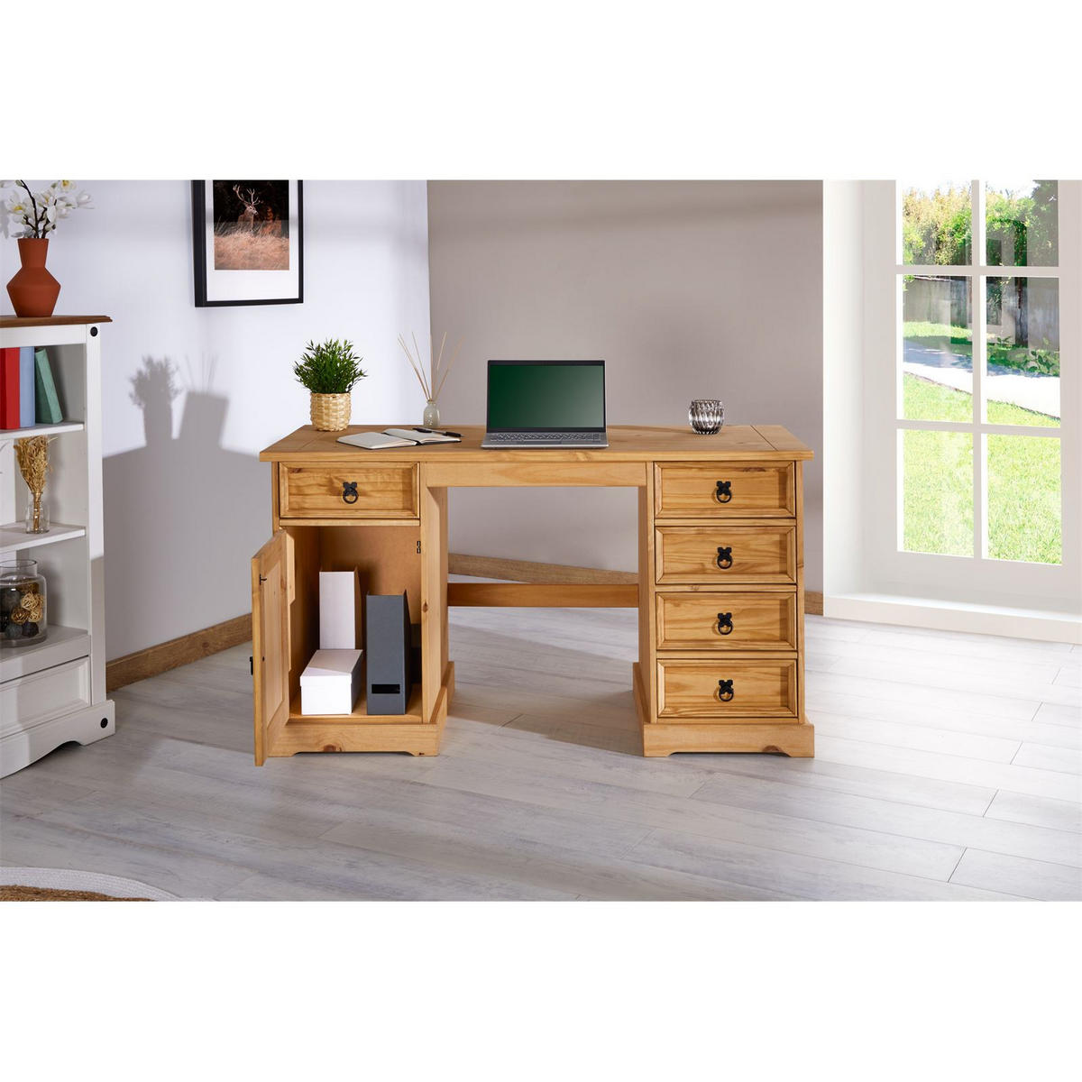 SCHREIBTISCH TEQUILA - Braun, Holz (60/140/77cm) - IDIMEX