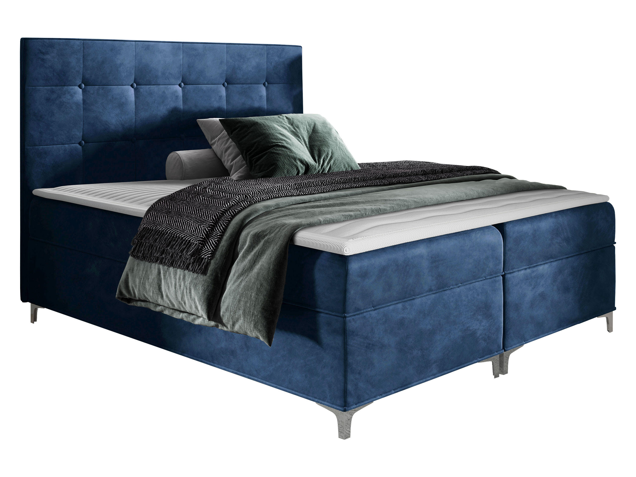 BOXBETT Snake - Blau, Holz (180/200cm) - MIRJAN24