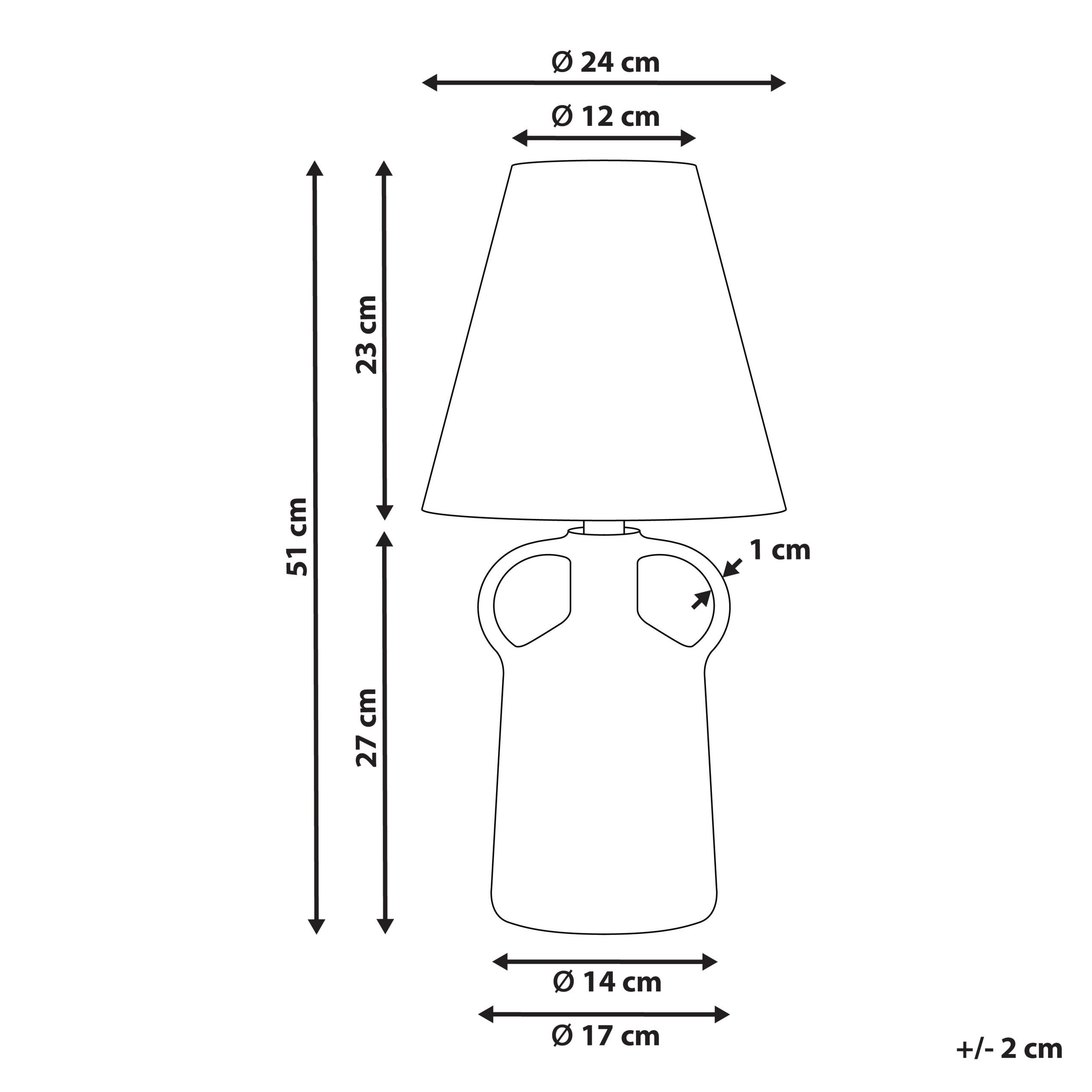 Thumbnail - Beliani Tischleuchte, Weiß, Blau, Beige, Keramik, 24x51x24 cm, Lampen & Leuchten, Innenbeleuchtung, Tischlampen, Tischla...