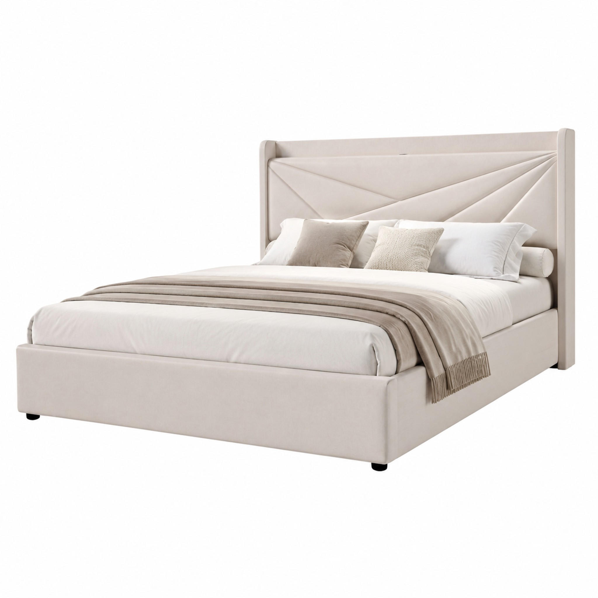 Beauniv Polsterbett Beige 180x200 cm