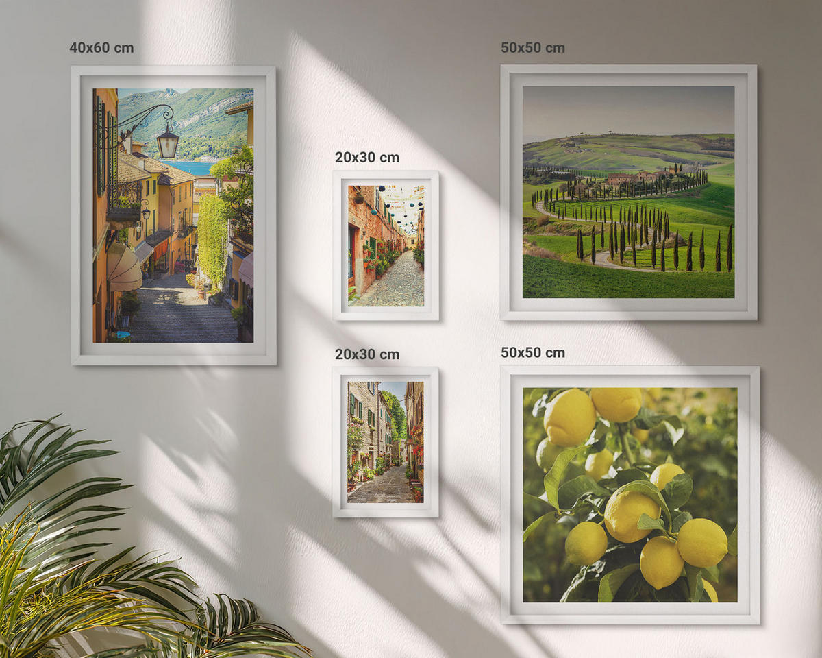 WANDBILDER 5er-Set - 50x50 cm & 20x30 cm & 40x60 cm Weißer Rahmen - Zitat über New Yorker Landschaften - Weiß, Kunststoff (40/60cm) - ArtPrintCave