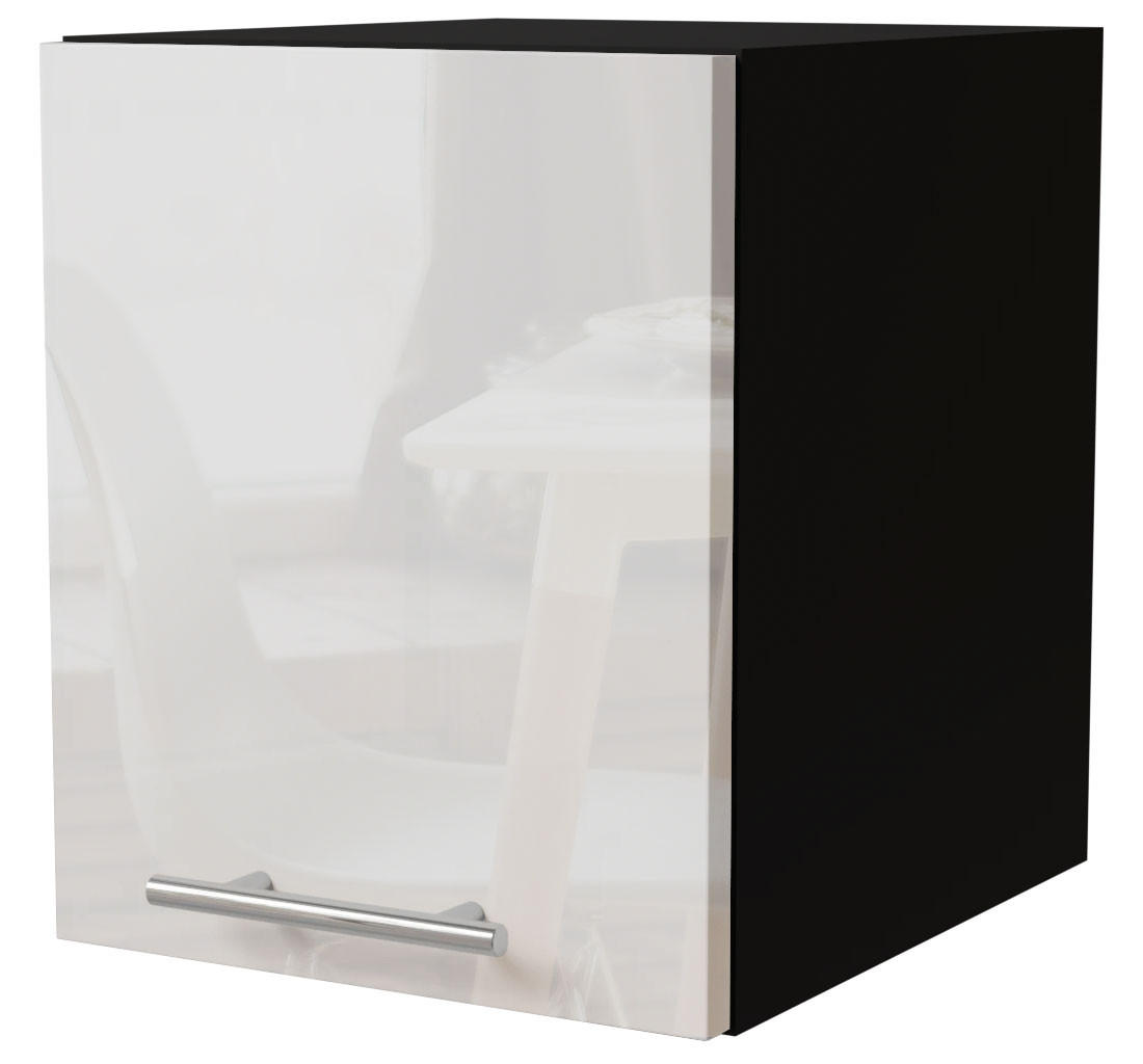 Feldmann-Wohnen Klapphängeschrank Weiß Hochglanz, Schwarz 30x32.5x36 cm