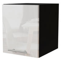 KLAPPHÄNGESCHRANK Essen W4B/30 Weiß Hochglanz / Schwarz Matt 30 / 32,5 / 36cm - Weiß Hochglanz/Schwarz, Holz/Holzwerkstoff (30/32.5/36cm) - Feldmann-Wohnen