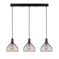 HÄNGELEUCHTE Marie Farbe Schwarz 40w 3 Glühbirnen - Schwarz, Metall (28/94/121cm) - Concept Usine
