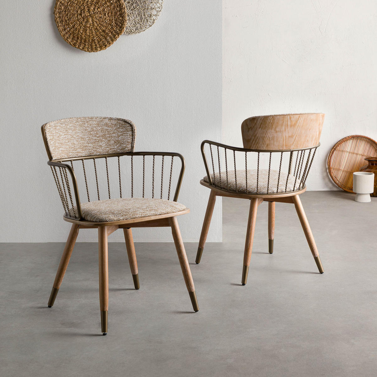 STUHL Massivholz 55 x 55 x 79 cm hellbraun POLSTERSTÜHLE #03 - Braun, Kunststoff (55/79/55cm) - Massivmoebel24