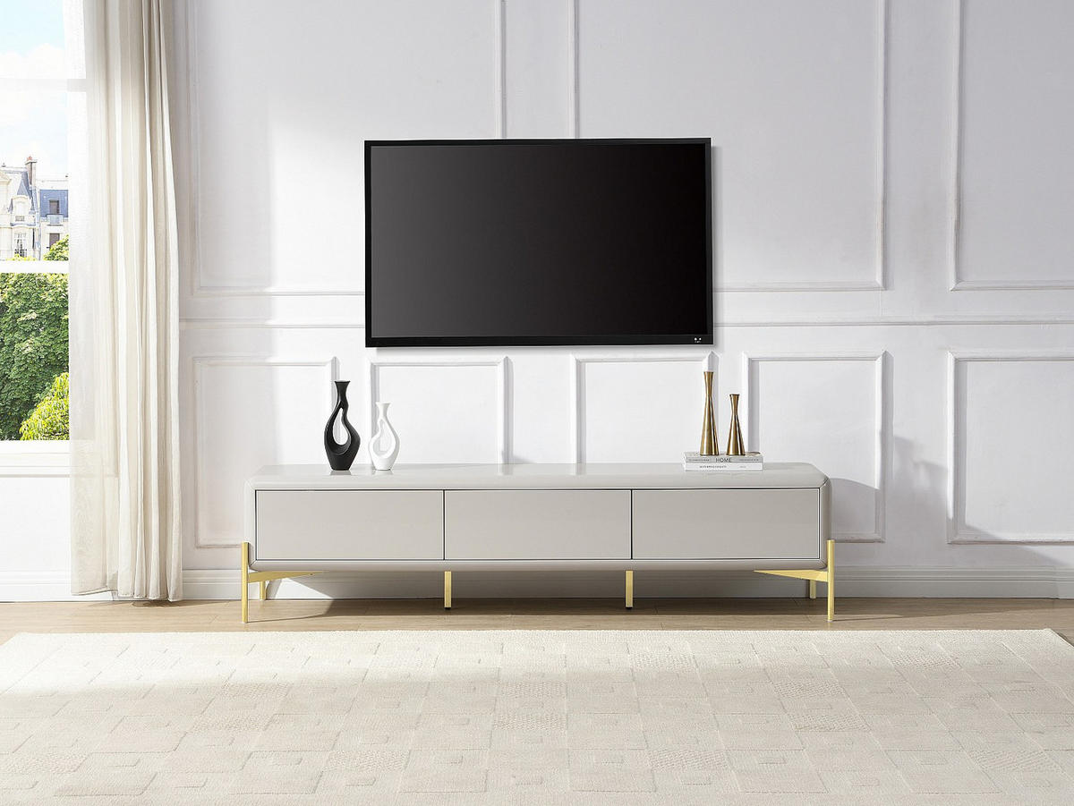 TV-BOARD - 180 cm x 40 cm - Holz, Platte - Beige - LYBAKA - Beige, Holz (180/45/40cm) - Vente-Unique