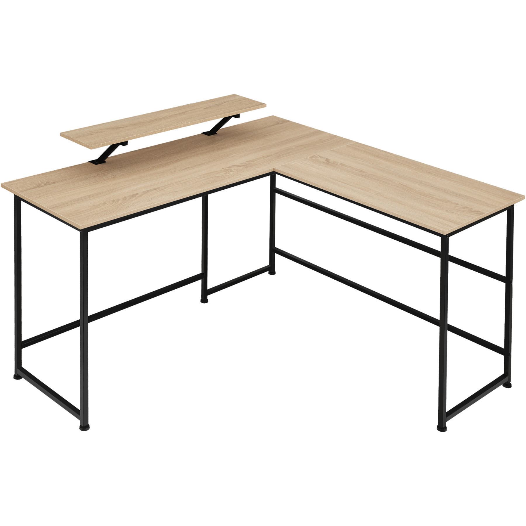 SCHREIBTISCH Melrose,140 x 130 x 76,5 cm,Industrial Holz hell, Eiche Sonoma - Naturfarben, Holz (140/130/76.5cm) - tectake