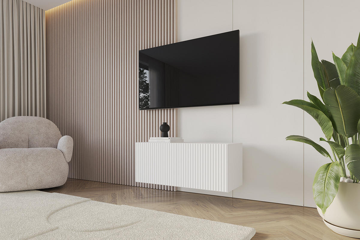 LOWBOARD NOA-2-W 100x40x41 cm - Weiß - Weiß, Holzwerkstoff (100/40/41cm) - ALTDECOR