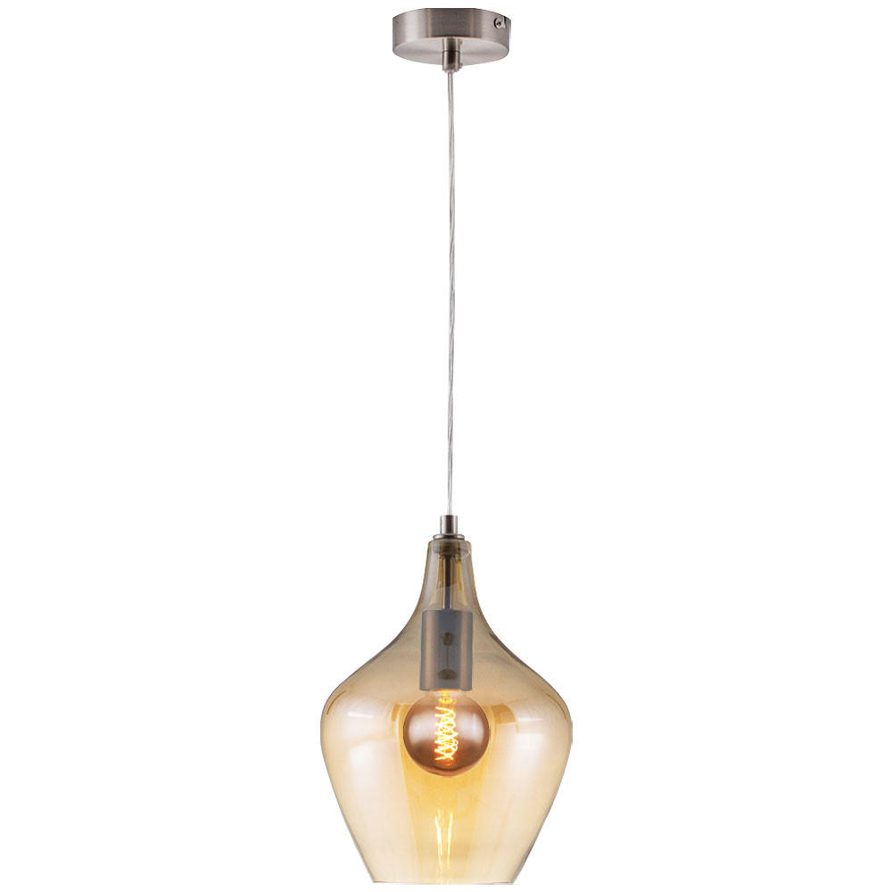 LED HÄNGELEUCHTE Metall Orange - Orange, Glas (22/22/150cm) - Nowa